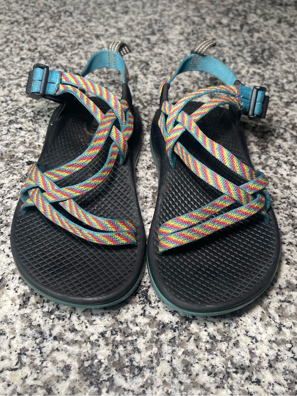 Chaco Girls Sandals 3 Ecotread ZX/1 Fiesta Rainbow Strappy Water Hiking Shoes